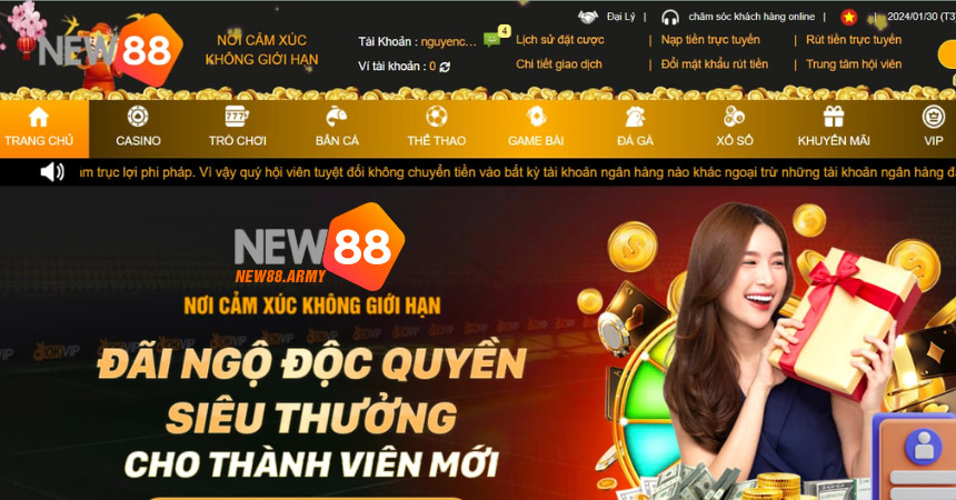 Giao diện của NEW88 được thiết kế tối ưu, chỉnh chu